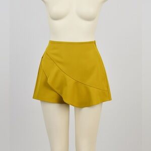 ZARA Women’s Mustard Asymmetrical Wrap Mini Skort Size XS